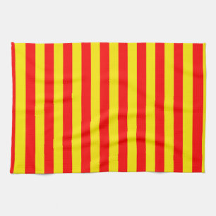 Red and Yellow Stripes Design Kitchen Towel