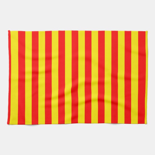 Red and Yellow Stripes Design Kitchen Towel (Horizontal)