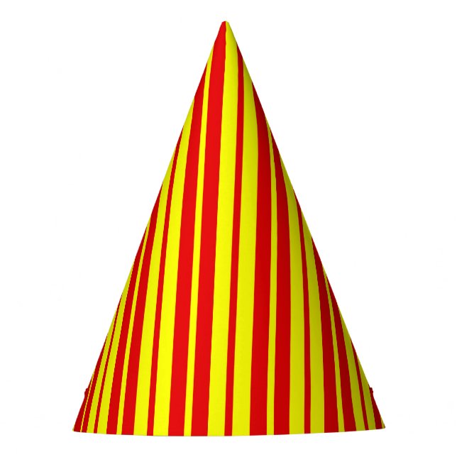 Red and Yellow Stripes Design  Party Hat (Front)