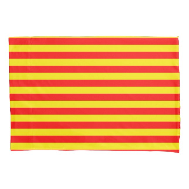 Red and Yellow Stripes Design Pillow Case (Front)