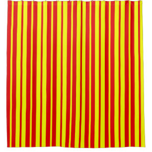 Red and Yellow Stripes Design  Shower Curtain