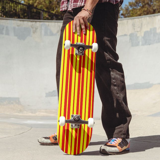 Red and Yellow Stripes Design  Skateboard (Creator Uploaded)