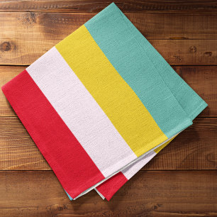 Red and Yellow Stripes in between Blue Shades Cloth Placemat