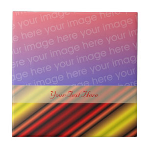 Red And Yellow Stripes Your Photo Tile