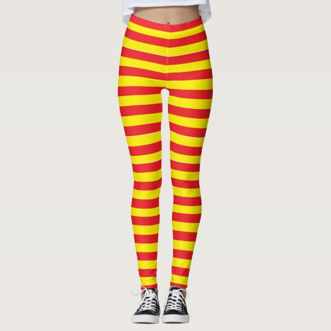 Red and Yellow Stripped Leggings (Front)