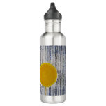 Red and Yellow Sun Spot Polka Dot Abstract Stainless Steel Water Bottle