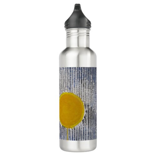 Red and Yellow Sun Spot Polka Dot Abstract Stainless Steel Water Bottle