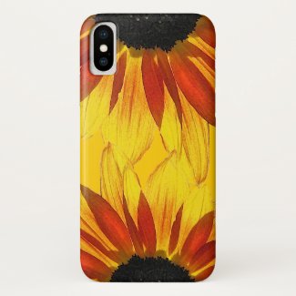 Red and Yellow Sunflower Abstract iPhone X Case