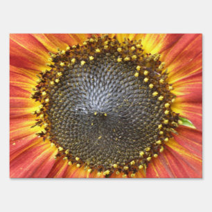 Red and Yellow Sunflower Customizable Yard Sign