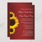 Red and Yellow Sunflower Wedding Invitation (Front/Back)