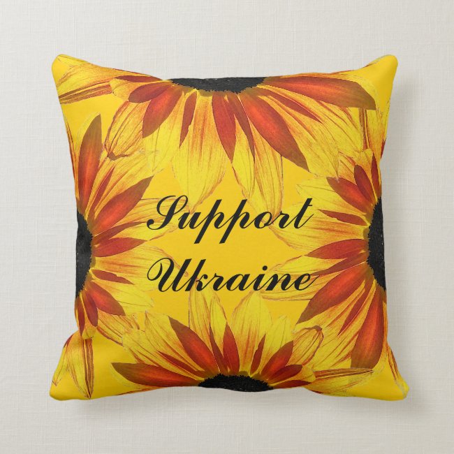 Red and Yellow Sunflowers for Ukraine Pillow