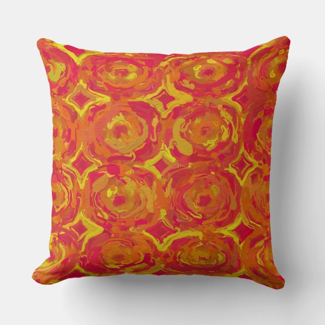 Red and Yellow Throw Pillow (Front)