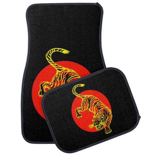 Red and Yellow Tiger Car Floor Mat
