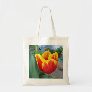 Red and Yellow Tulip floral Garden Photo Tote Bag