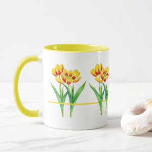 Red and Yellow Tulips Combo Mug