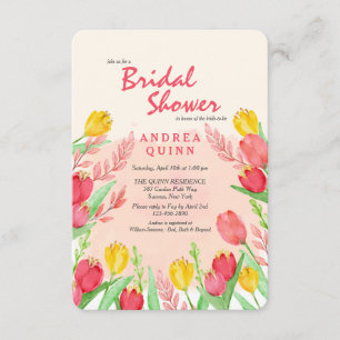 Red and Yellow Tulips Invitation