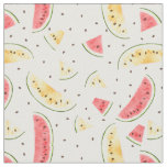Red and Yellow Watercolor Watermelons Pattern Fabric