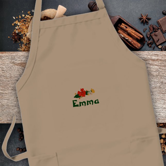 Red and yellow wildflowers  poppy Long Apron (Creator Uploaded)