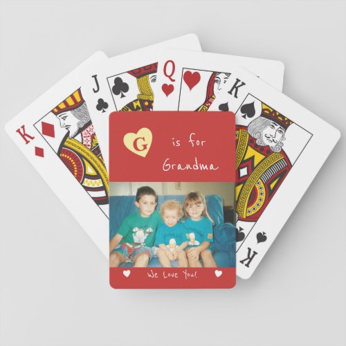 Red and yellow with photo and name poker cards