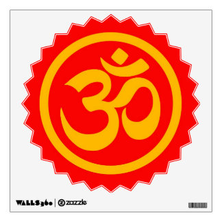 Red and Yellow Yoga Om Circle Wall Sticker