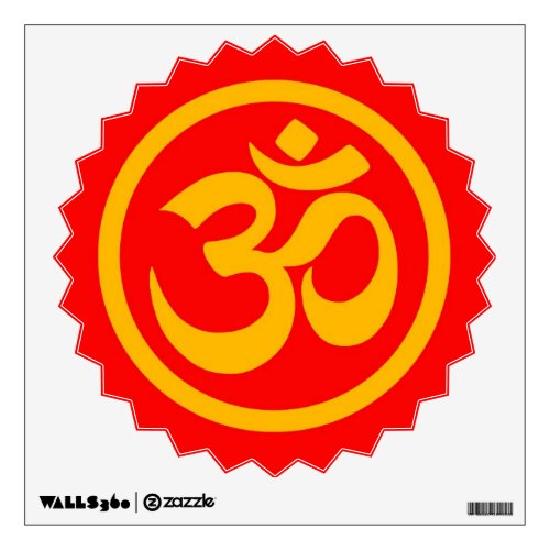 Red and Yellow Yoga Om Circle Wall Sticker