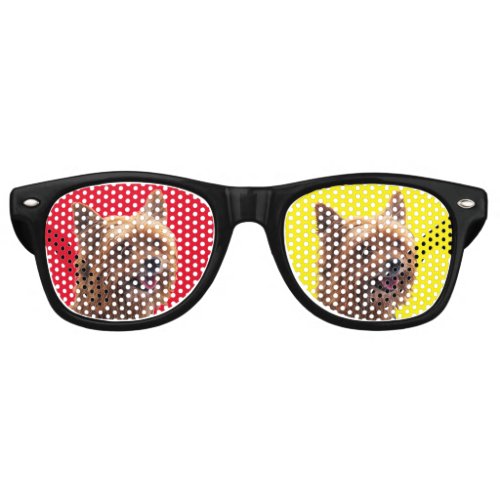 Red and Yellow Yorkie Dog Retro Sunglasses