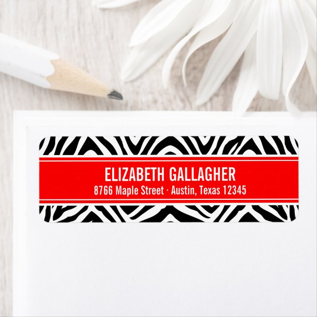 Red and Zebra Print Label (Insitu)