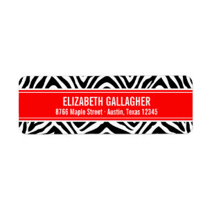 Red and Zebra Print Label