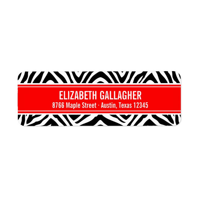 Red and Zebra Print Label (Front)