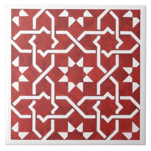 Red Andalusian mosaic SEVILLE Ceramic Tile