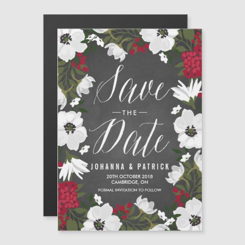 Red Anemone Blooms Save the Date Magnets