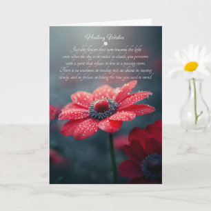 Red Anemones Sentimental Get Well Card