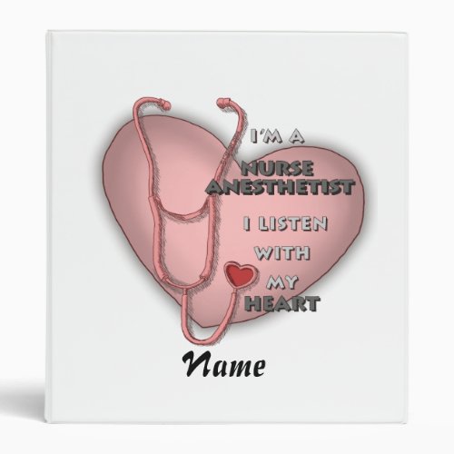 Red Anesthetist Nurse custom name binder