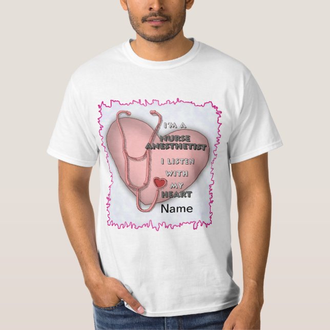 Red Anesthetist Nurse Heart t-shirt (Front)