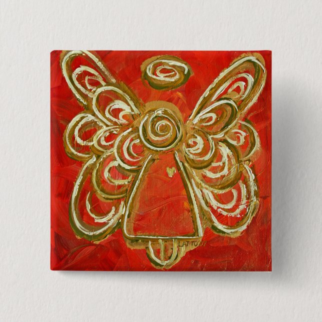 Red Angel Button Pin (Front)