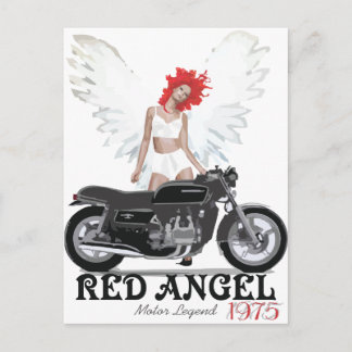 Red Angel Cafe Racer Motor Legend Postcard