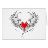 Red Angel Heart with wings (Front Horizontal)