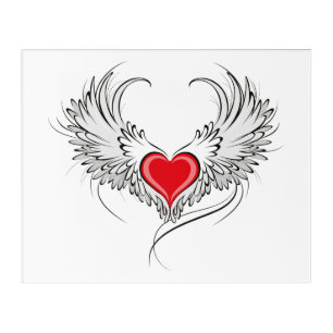 Red Angel Heart with wings Acrylic Print