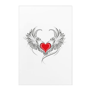 Red Angel Heart with wings Acrylic Print