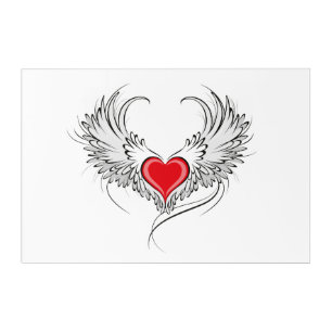 Red Angel Heart with wings Acrylic Print