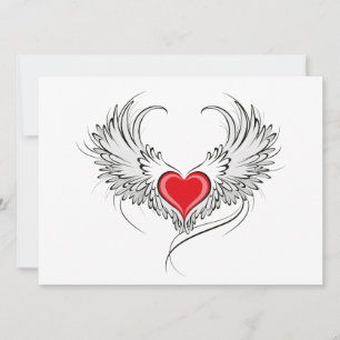 Red Angel Heart with wings Announcement