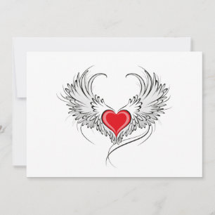 Red Angel Heart with wings Announcement