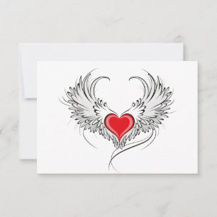 Red Angel Heart with wings Announcement