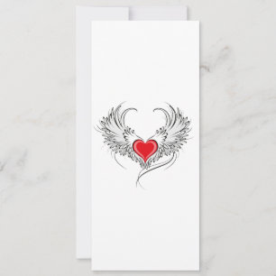 Red Angel Heart with wings Announcement