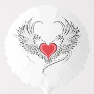 Red Angel Heart with wings Balloon