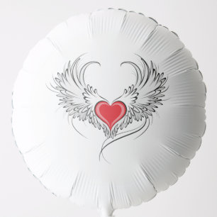 Red Angel Heart with wings Balloon
