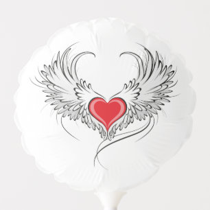 Red Angel Heart with wings Balloon