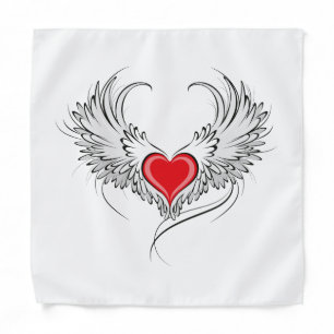 Red Angel Heart with wings Bandana
