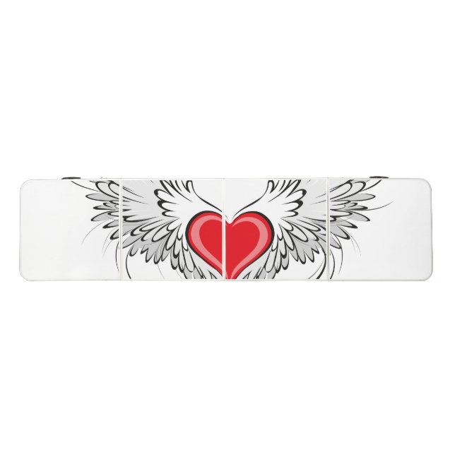 Red Angel Heart with wings Beer Pong Table (Top)