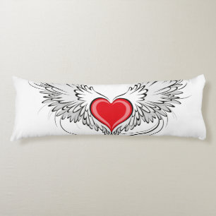 Red Angel Heart with wings Body Pillow